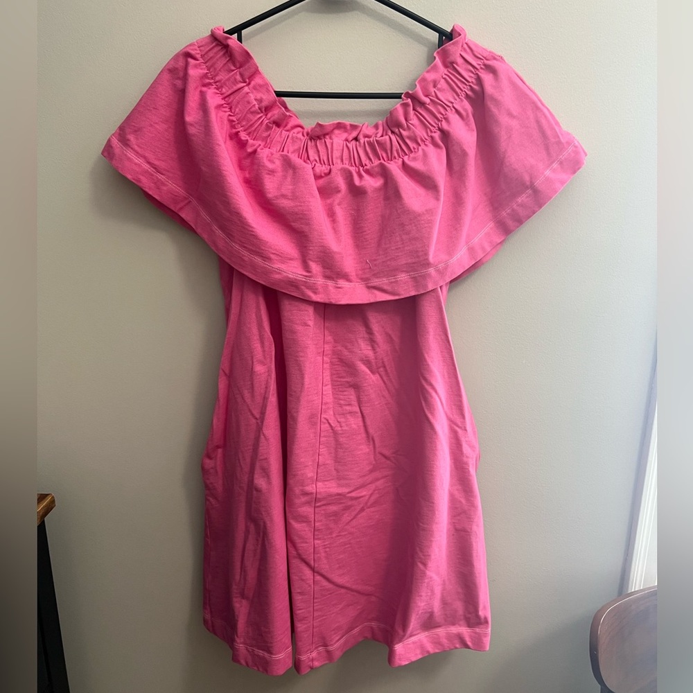 Off the shoulder hot pink dress